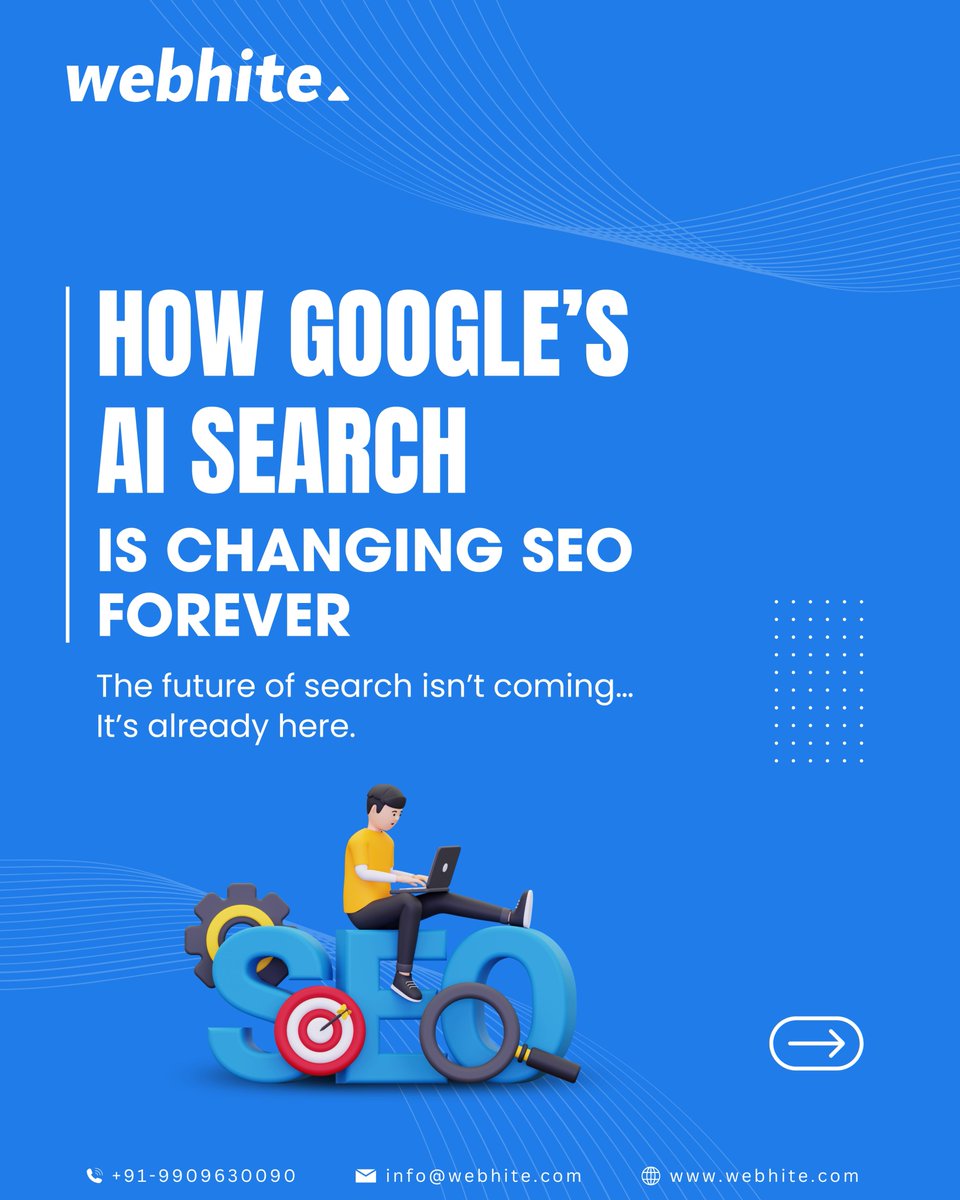 webhite's tweet photo. 🔍 How Google’s AI Search is Changing SEO Forever
📢 The future of search isn’t coming...
 It’s already here. Are you ready?
 📧 info@webhite.com
 🌐 https://t.co/qocWR5aR8S

#Webhite #AISEO #GoogleSearch #australia #usa #canada #sydney #melbourne #uk #travel #love #queensland https://t.co/zWe28Q8Fml