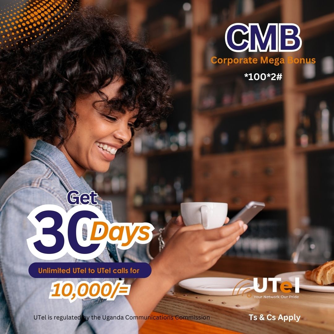 Stay connected without limits! Get Unlimited UTel-to-UTel calls for 30 days at just 10,000/= with the Corporate Mega Bonus (CMB) Voice Bundle!      
 
📞  Dial *100*2# to activate NOW!        
#StayConnected #UTelCMB #UnlimitedCalls