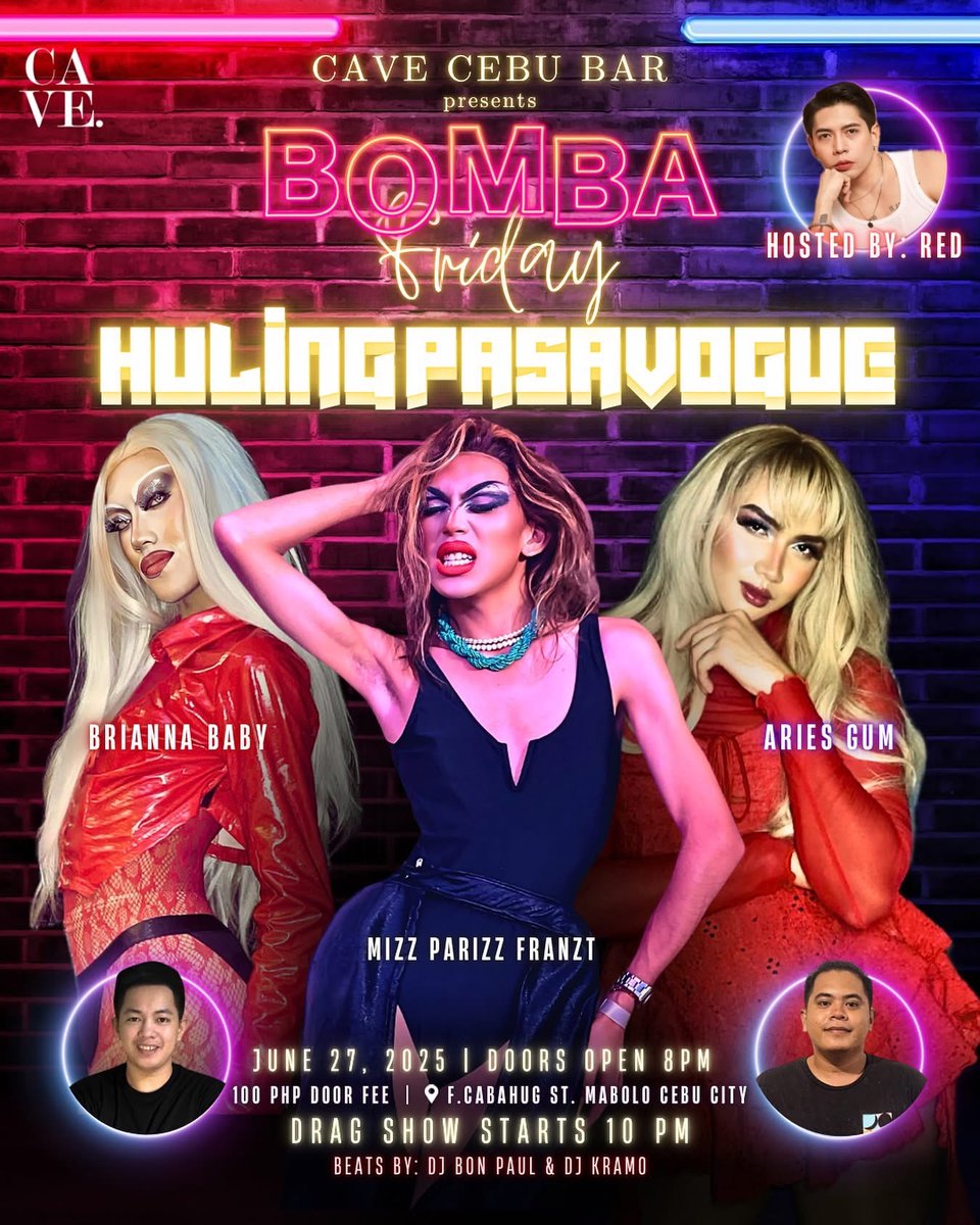 CAVECEBUBAR's tweet photo. This Friday night, one last time before our door closes. Come hang out, share some laughs, raise a glass, and say goodbye to a place that’s given us some great memories and good drag. 

#AlterCebu https://t.co/eIPe4eexAJ