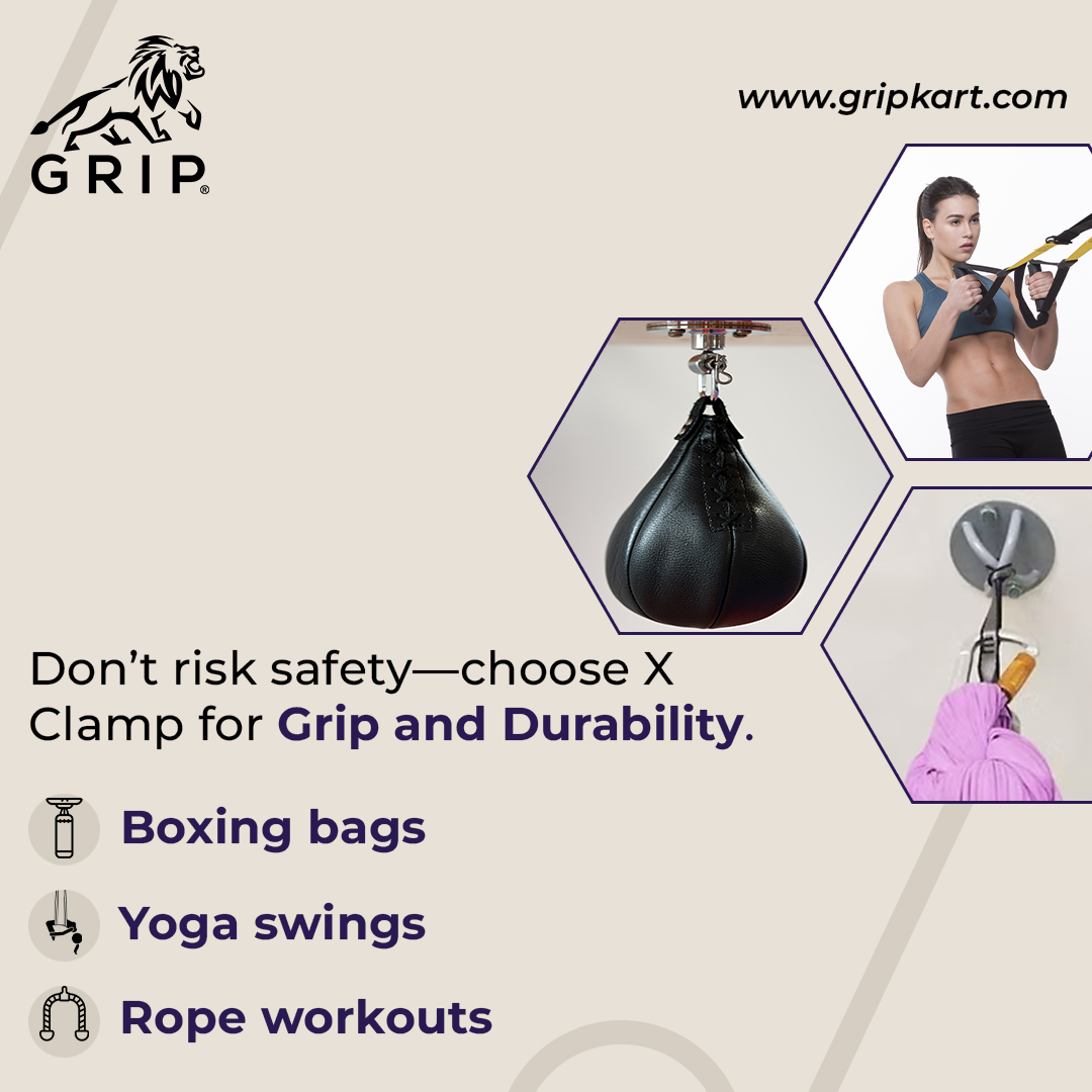 Gripyoga's tweet image. Need a secure ceiling mount? 🏋️
From punching bags 🥊 to yoga swings 🧘 — the X Clamp never lets go!
✅ Heavy-duty steel
✅ Anti-slip + ultra-stable
✅ Works on concrete/wood

👉 Shop now: gripkart.com
📞 1800 208 7711 | 851 208 7711
#gripxclamp #ceilingmount #gripkart