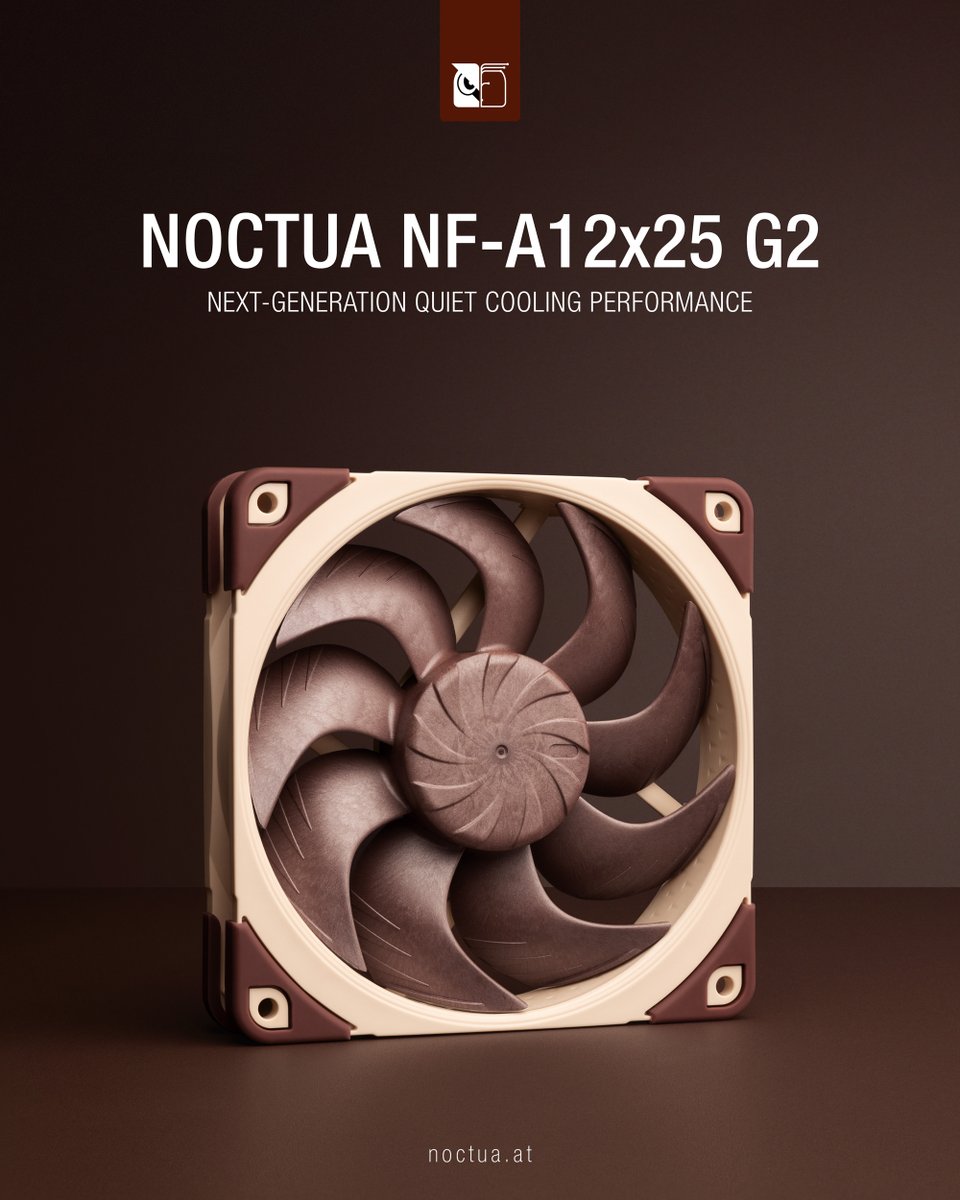 Available now: The NF-A12x25 G2 is the second-generation, further improved successor to the groundbreaking NF-A12x25 and 120mm sister model to the award-winning 140mm NF-A14x25 G2:  noctua.at/en/noctua-intr…