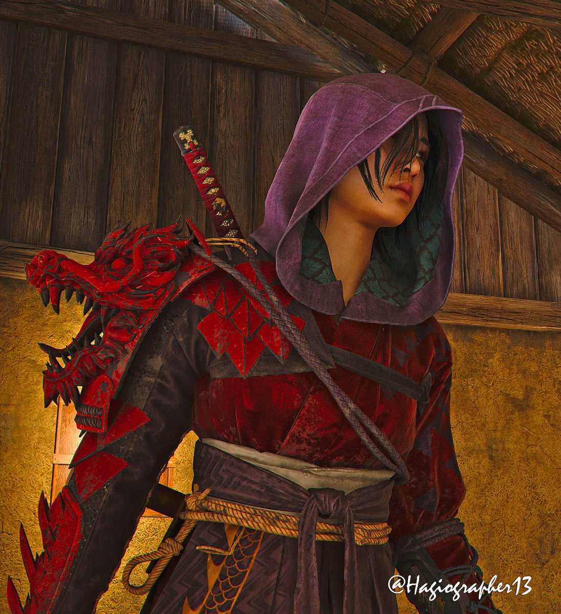 Hagiographer13's tweet photo. Enter the Dragon ⛩️ Naoe 🐉#AssassinsCreedShadows  #ACFinest #ACPhotoMode  #AssassinsCreed #VGPUnite #VirtualPhotography #Gametography #TheCapturedCollective #ArtisticofSociety #WorldofVP #ZarnGaming  #LandOfVP #ZVPCollection #PS5Share #WIGVP  #VPGAMERS https://t.co/P8ynqSHn2c