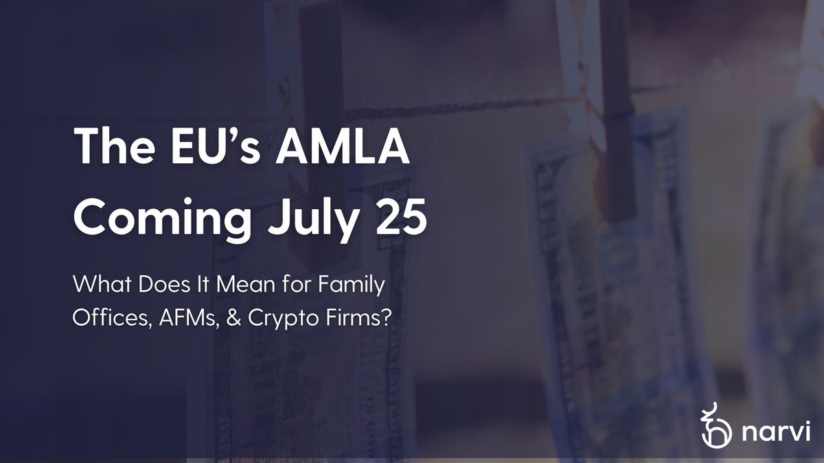 🚨 In 1 week, the EU’s #AMLA launches—a major shift in anti-money laundering compliance. 

🌍 What does the EU’s AMLA mean for Family Offices, AFMs, &amp; Crypto Firms?

🧠 Learn more: buff.ly/llacX07

#Compliance #EURegulations