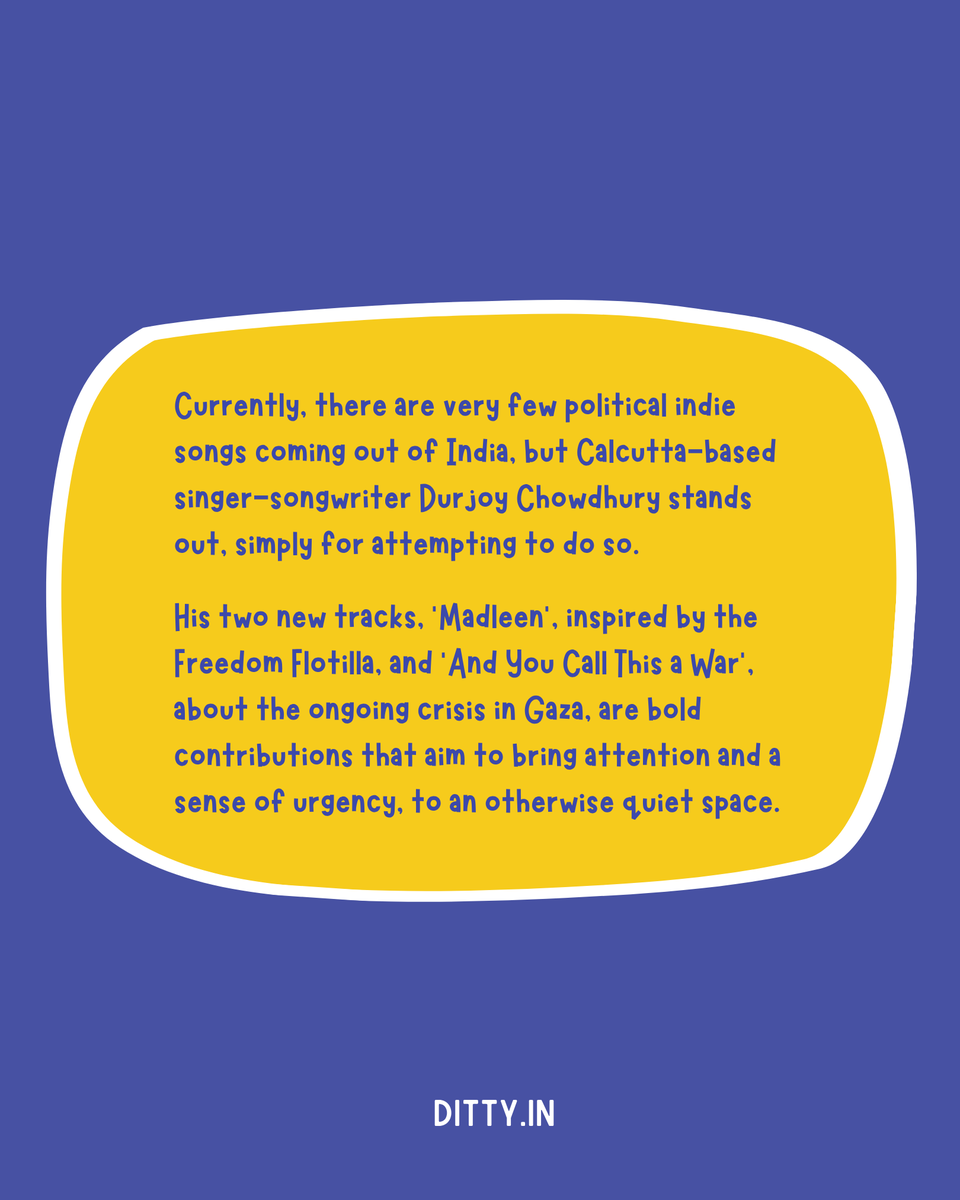 ditty_in's tweet photo. Political songs don’t always strike a chord with every listener, but there’s no denying the urgency of the moment or the bravery in responding to it through art. For that alone, @durjoy1985 stands out.

#indianindie #newmusic #musicreview #protestsong #madleen #gaza https://t.co/OhpOUeUeOh