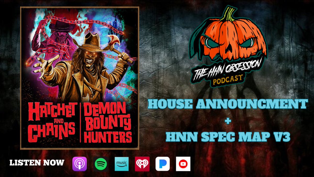 The HHN Obsession Podcast (@hhnobsession) on Twitter photo 🚨NEW PODCAST EPISODE🚨
We kick off our week of daily episodes with the announcement of Hatchet and Chains: Demon Bounty Hunters! #HHN34 #HHN
After the house discussion, we quickly go over <a href="/HNNightmares/">Horror Night Nightmares</a> new spec map to see what could be in store for us this week.
Listen now: 🚨NEW PODCAST EPISODE🚨
We kick off our week of daily episodes with the announcement of Hatchet and Chains: Demon Bounty Hunters! #HHN34 #HHN
After the house discussion, we quickly go over <a href="/HNNightmares/">Horror Night Nightmares</a> new spec map to see what could be in store for us this week.
Listen now: