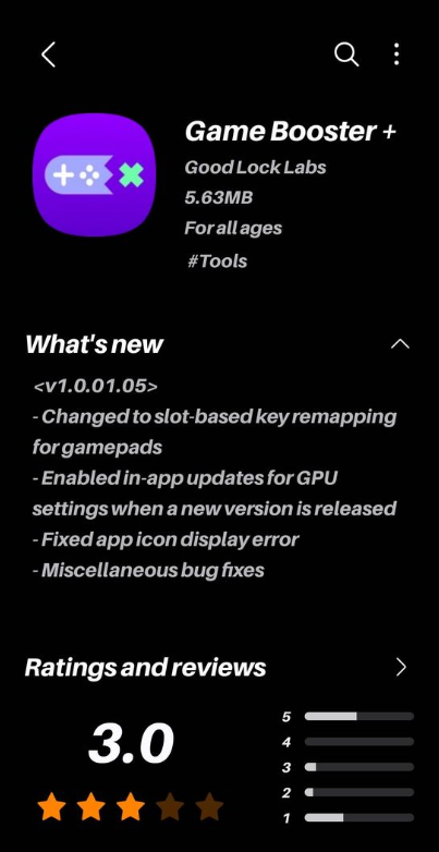 SamsungEcosystm's tweet photo. Game Booster+ New Update
Version: v1.0.01.05

#Samsung #GoodLock #GameBoosterPlus https://t.co/bUJ1Q7nWtC