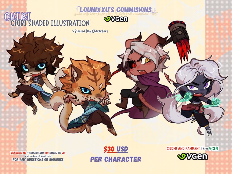 💌VGEN COMMS ARE OPEN!!
added a new service as well :D
[retweets are appreciated ^_^]
vgen.co/Lounixxu
#VGenComm #vgen