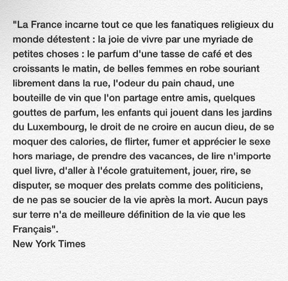 andreeblanche's tweet image. Texte écrit après l’attentat du Bataclan
En le relisant,10 ans plus tard,on se rend compte que c’est,en bonne partie,tout ce que la Meute et ses électeurs détestent désormais. 
Il faut maintenant y ajouter la langue française. 
C’est vertigineux