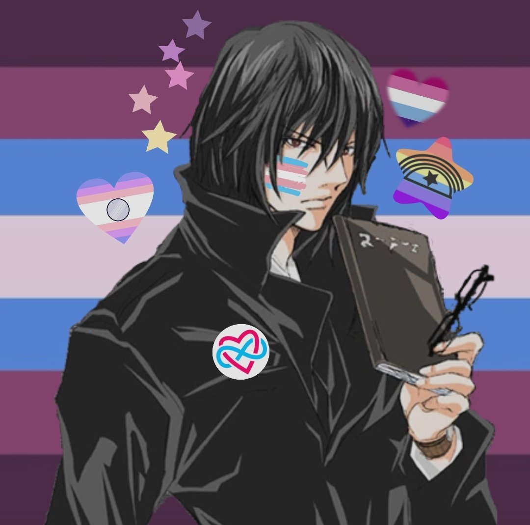 ProqueerSafe's tweet photo. —⁠☆ Teru Mikami from Death Note is a gender non conforming transgender xeno+ mirror gender gaybian with a male pref polyam!!
-HC request!!
#proqueer #proqueertwt https://t.co/LdDnI2P411