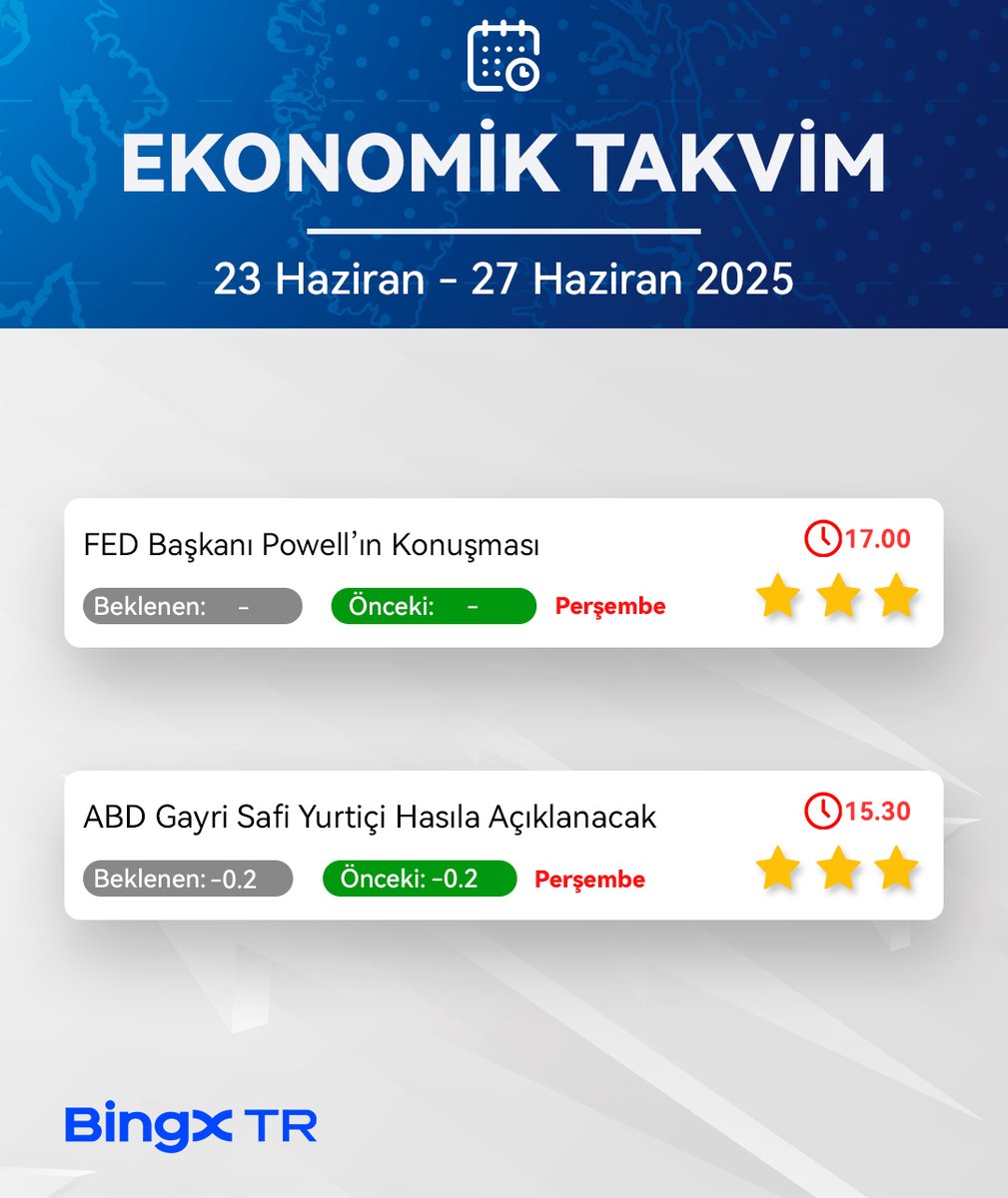 #Ekonomik takvimi #BingX ile takip etmeye hazır mısınız?📅

📰BingX olarak sizler için bu haftanın önemli ekonomik olaylarını bir araya getirdik. 📰

🛎Ekonomik gelişmeler açısından haftanın son iki iş gününü takip etmek önemli olabilir.😎