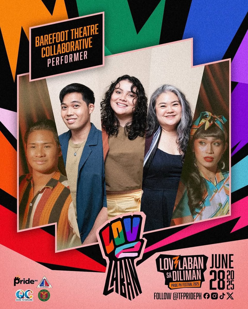 Tara kung saan tayo’y malaya at kung saan tayo’y ipaglalaban! #Lov3Laban🌈

Join us and visit our booth this 𝗝𝗨𝗡𝗘 𝟮𝟴 at 𝗨𝗣 𝗗𝗜𝗟𝗜𝗠𝗔𝗡 — #BarBoysTheMusical tickets and select official merchandise will be available!

Entrance is free, kita-kita tayo!