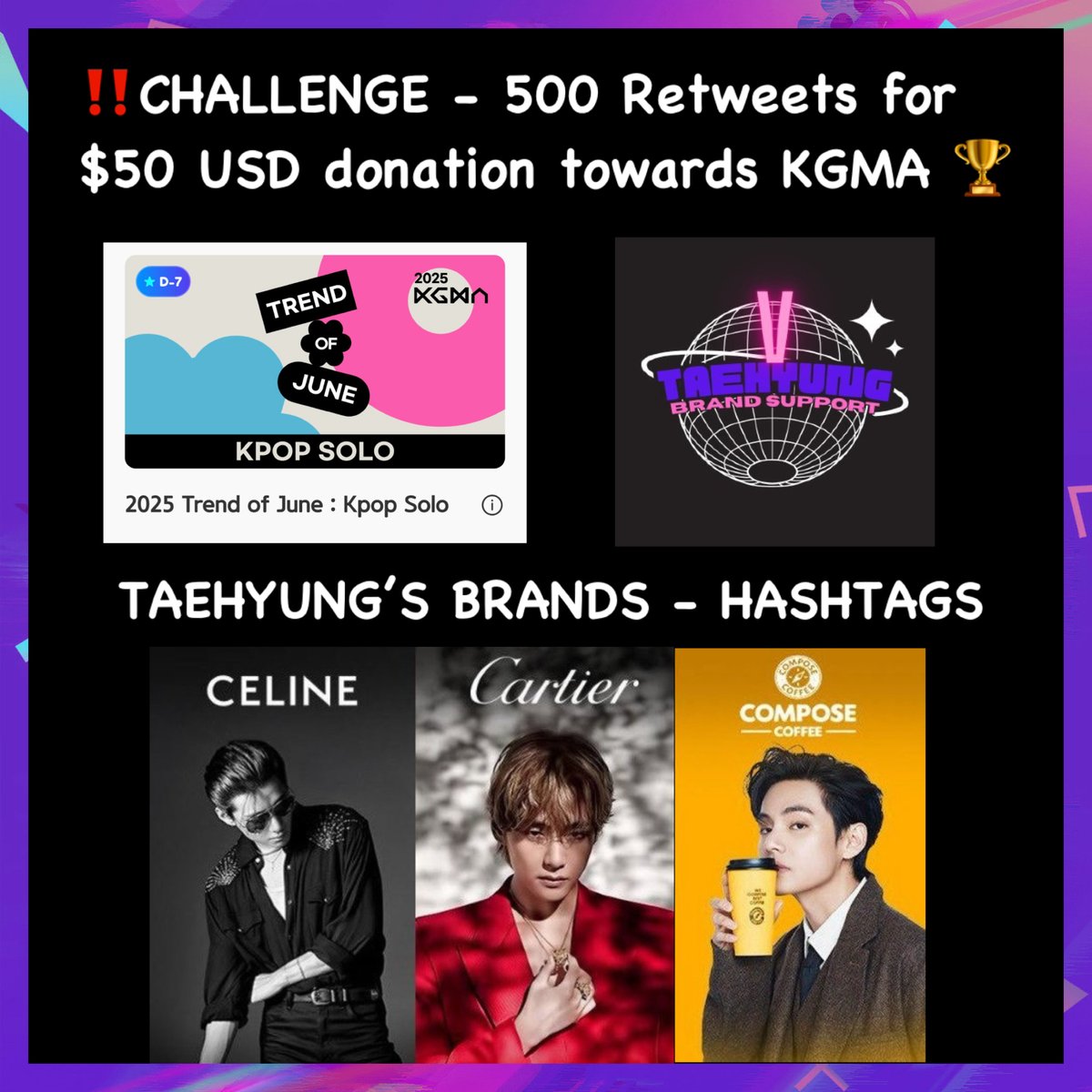 btskthv1230's tweet image. ‼️REMINDER - these are the BRAND tags‼️
TAEHYUNG FOR CELINE
V x CELINE
#TAEHYUNGxCELINE
#CelineBoyV
TAEHYUNG FOR CARTIER
CARTIER GLOBAL BRAND AMBASSADOR TAEHYUNG
#TaehyungxCartier
#VxCartier
V FOR COMPOSE COFFEE
COMPOSE COFFEE MODEL V
#TaehyungxComposeCoffee
#VxComposeCoffee