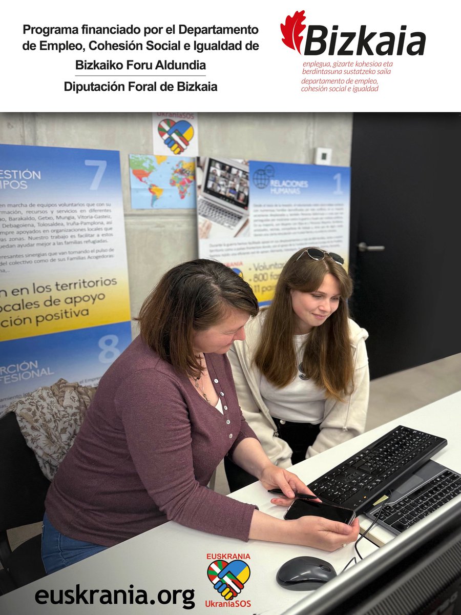 Te acompañamos a encontrar tu mejor Empleo
EmpleoUkraniaSOS@gmail.com
"Programa financiado por el Departamento de Empleo, Cohesión Social e Igualdad de la Diputación Foral de Bizkaia /Bizkaiko Foru Aldundia Enplegu, Gizarte Kohesio eta Berdintasun Sailak finantzatzen du programa"