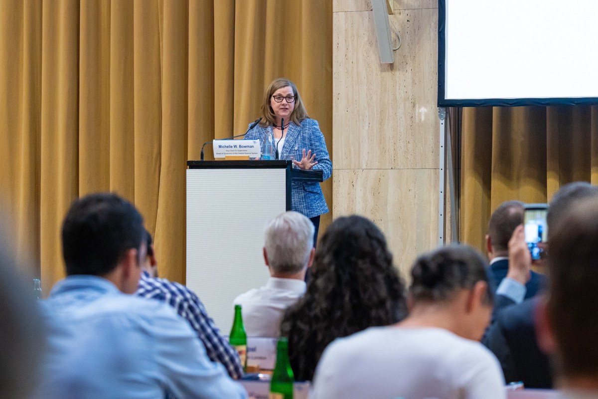 MICHLiq_'s tweet photo. We at @CNB_cz had the pleasure of welcoming two FOMC members, Michelle Bowman and Christopher Waller (@federalreserve), along with high-profile academics, who gave 10 presentations at the Annual International Journal of Central Banking Conference in Prague (23–24 June 2025). The keynote address was delivered by Michelle Bowman, Vice Chair for Supervision. She shared her monetary policy and economic outlook and reflected on how regulation can have unintended consequences — emphasizing that it must evolve with the financial system.
https://t.co/pKe7BuuogL