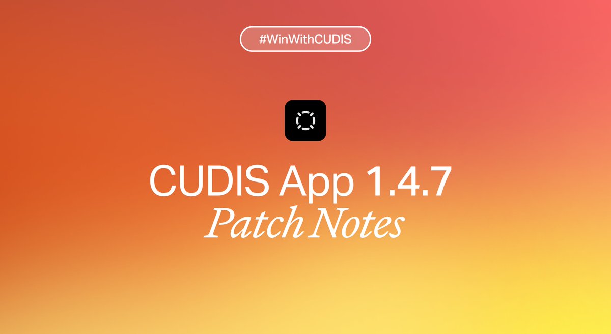 CUDIS App v1.4.7 Update – Key Changes Ahead of Season 2

We're revamping the points system in preparation for Season 2. 

Here's what's new in version 1.4.7👇