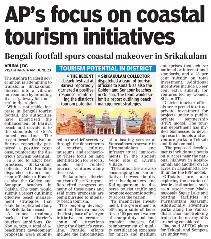 AP's focus on coastal tourism initiatives

<a href="/DurgeshKandula/">Durgesh Kandula</a>