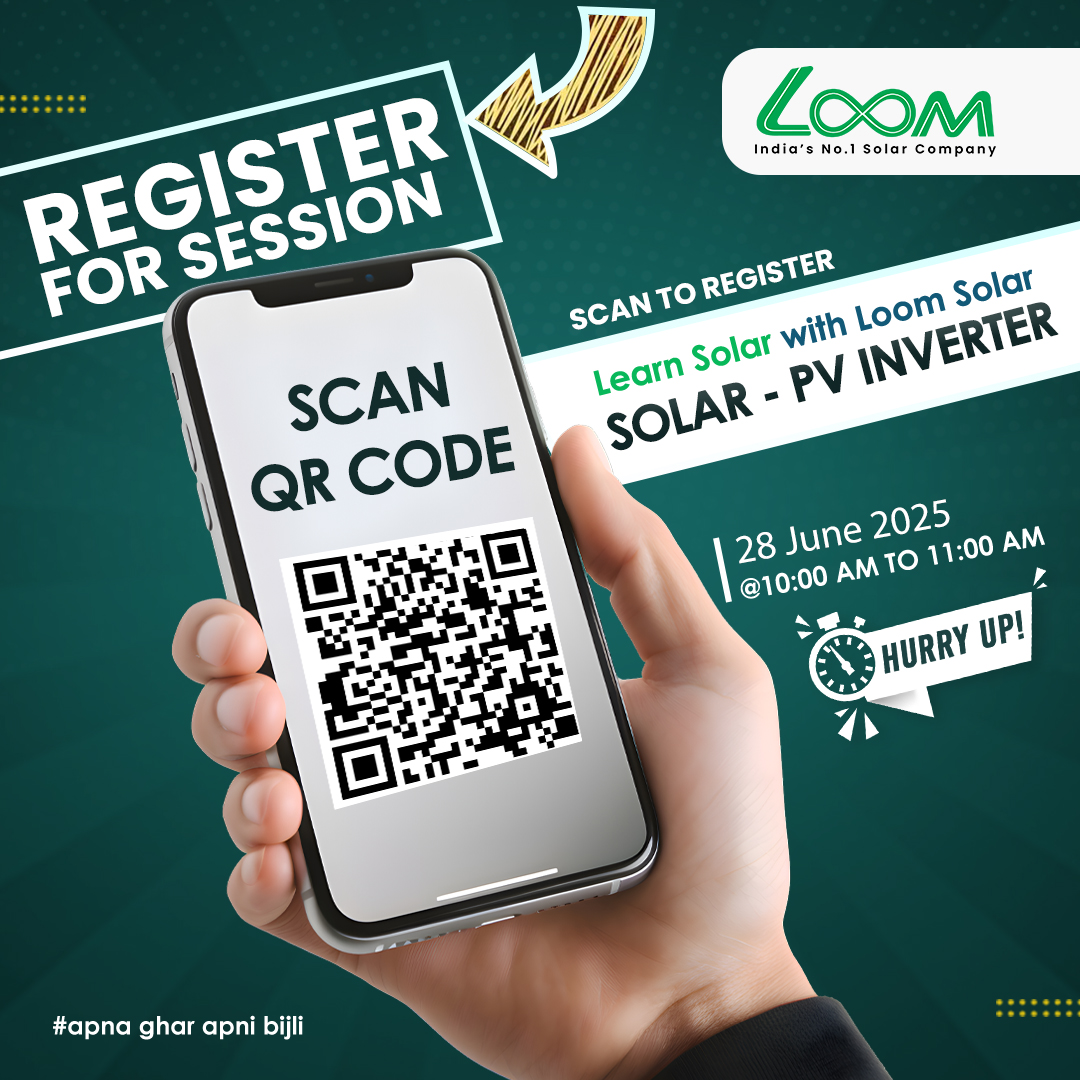 loomsolar's tweet photo. Learn Solar with Loom Solar!
Join us for an exclusive online session on SOLAR - PV INVERTER hosted by Loom Solar, India’s No.1 Solar Company.
.
.
#loomsolar #अपना_घर_अपनी_बिजली #learnsolar https://t.co/VlAeT2VhAl