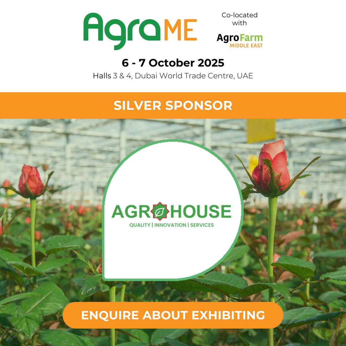 We’re excited to welcome Agrohouse Trading LLC as a Silver Sponsor at #AgraME2025!

Launched in Dubai in 2023, they’re advancing UAE agriculture with certified seeds, fertilisers, crop protection and precision tools.

Book a stand: shorturl.at/r9Kar

#AgraME #AgriTech #UAE