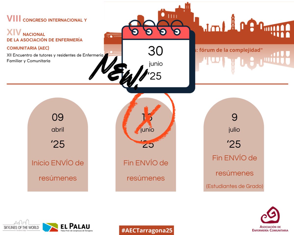 Última semana para el envío de resúmenes #AECTarragona25
enfermeriacomunitaria.org/web/index.php/…