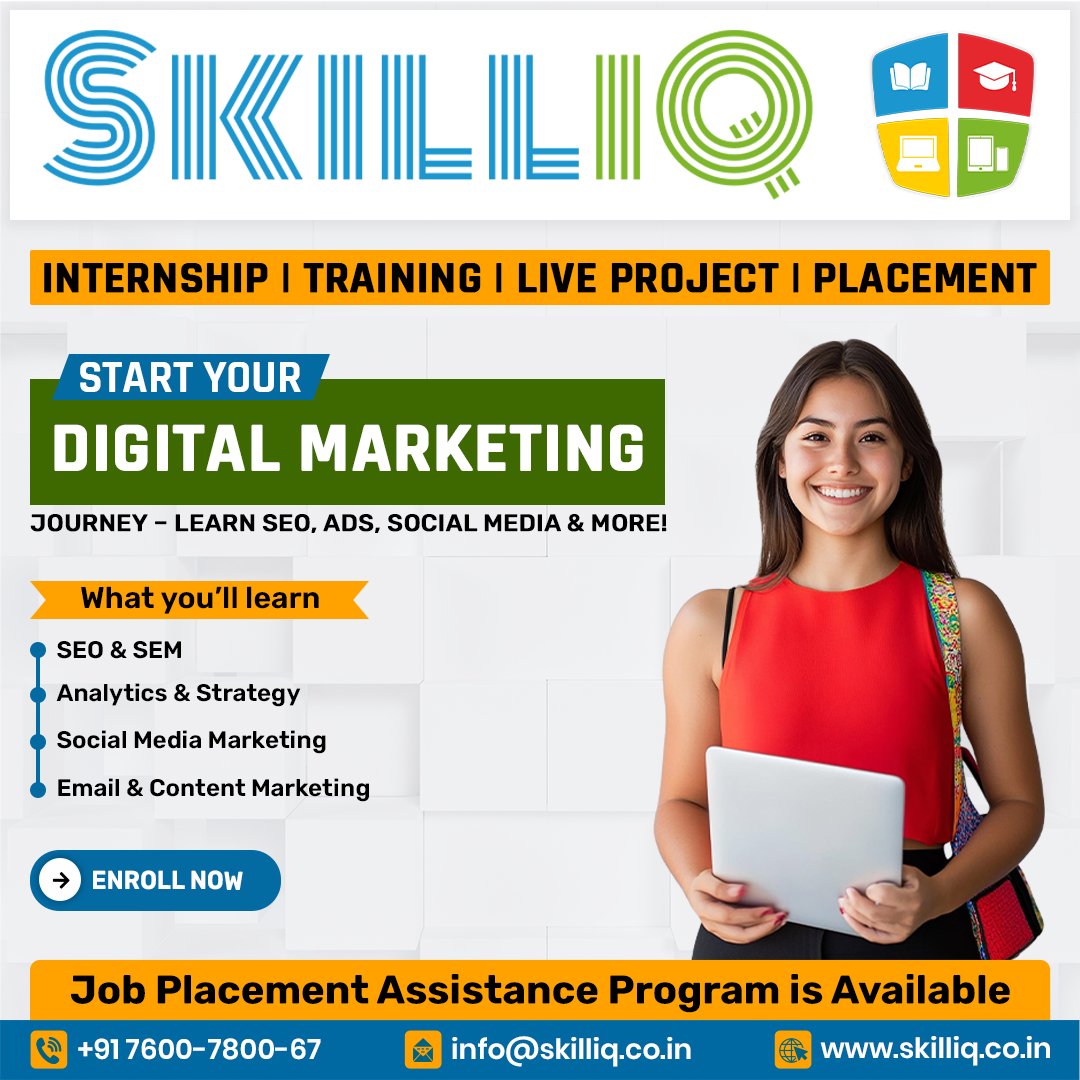 SkillIQCourse's tweet image. 📢 Start Your Digital Marketing Journey with SkillIQ

💡 You’ll Learn:
✅ SEO &amp;amp; SEM
✅ Analytics &amp;amp; Strategy
✅ Social Media Marketing
✅ Email &amp;amp; Content Marketing

📞 +91 7600-7800-67
🌐 skilliq.co.in

🚀 Enroll today 

#skilliq #DigitalMarketing #LearnSEO #Job #Skills