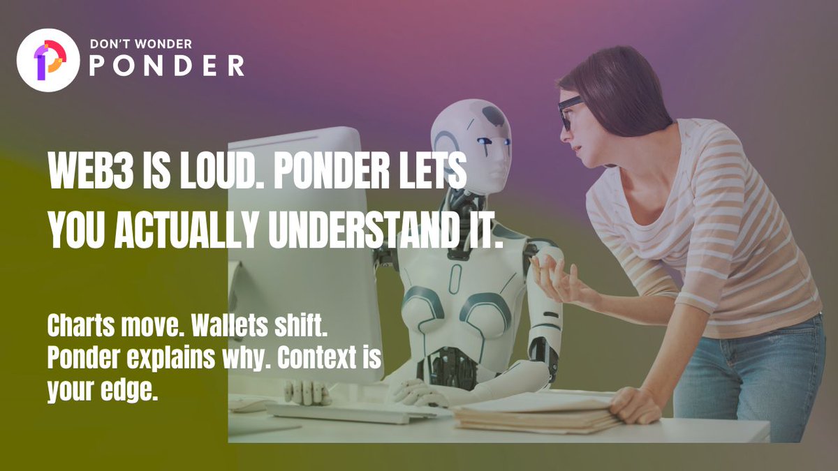 MADEMAN070's tweet image. Web3 is drowning in dashboards. But no one’s asking the real question:
What the hell does all this data actually mean?

Let’s talk about @Ponder_One the only tool turning noise into narrative.
Not just tracking Web3. Understanding it.

Read on

🧵👇

#PonderOne #WeGetIt #PNDR