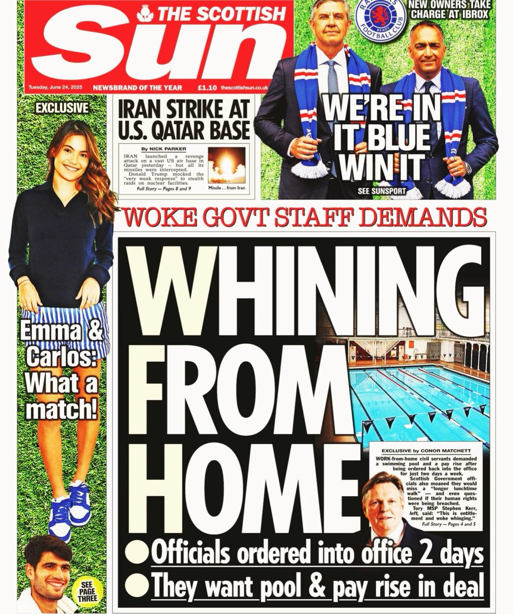 RealStephenKerr's tweet photo. Working from home isn't working. The public sector has slowed right down with oversight removed.

And now we see this absurd entitlement when asked to do what hundreds of thousands never stopped doing: turning up for work.

Me in the Sun: https://t.co/gbbfHpe6qM