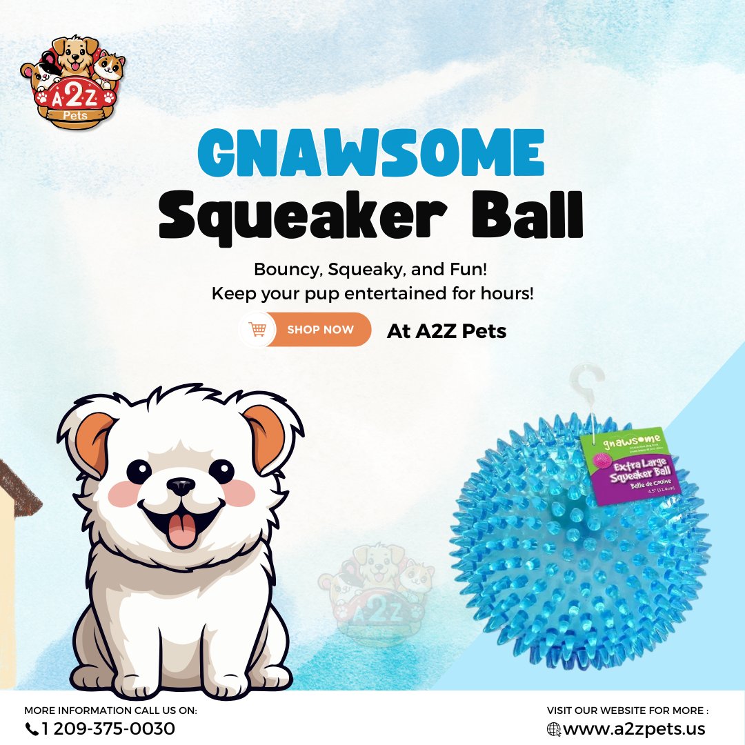 a2z_supplies's tweet photo. Non-Stop Fun for Your Pup! The GNAWSOME Squeaker Ball is the perfect toy for playtime!
Get yours today!
#Gnawsome #SqueakyBall #DogToys #PlaytimeFun #HappyPup #FetchTime #TailWaggingFun #A2ZPets https://t.co/zMQyggezEP