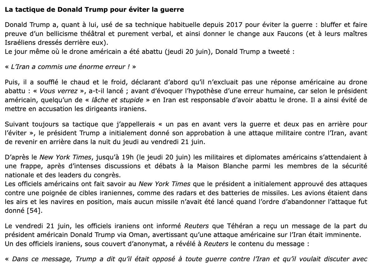 Youssef_Hindi's tweet photo. Pour comprendre la méthode théâtrale de Trump, voici un article que j'ai publié le 2 juillet 2019. Ce qui vient de se passer est un remake de la crise irano-américaine de juin 2019.
https://t.co/ZGEckKcoQ5 https://t.co/RD1XklwOke