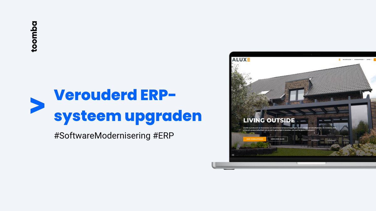 Aluxe, producent van hoogwaardige aluminium overkappingen, koos opnieuw voor ons om hun maatwerk ERP-systeem te moderniseren én te migreren naar een state-of-the-art Google Kubernetes hostingplatform. Lees meer:
toomba.com/nl/case/veroud…

#SoftwareModernisering #Kubernetes  #ERP