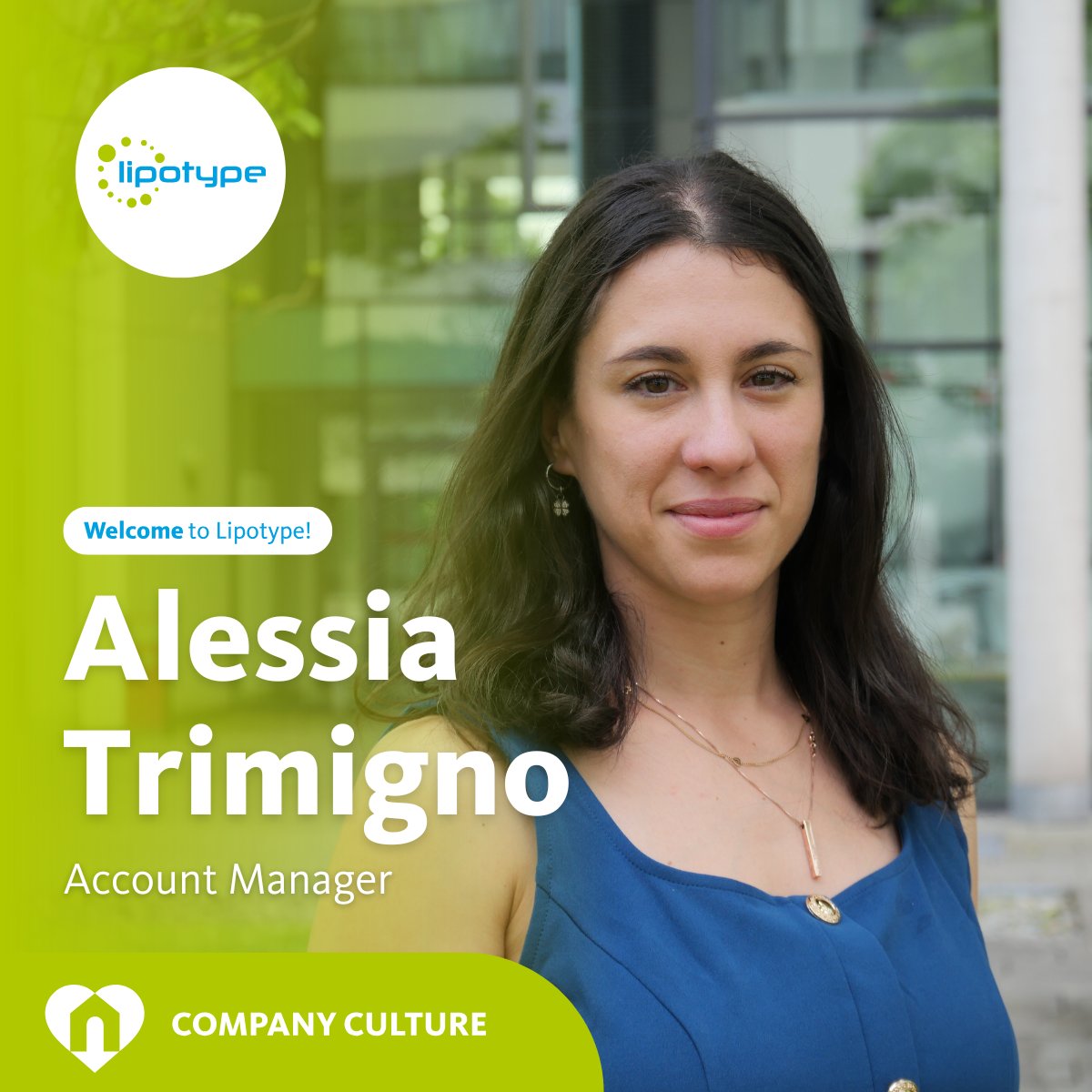 Lipotype (@lipotype_global) on Twitter photo Welcome Alessia!
---
We are excited to announce that Dr. Alessia Trimigno has joined our team as our new Account Manager! 
Please join us in giving a warm welcome to Alessia! Welcome Alessia!
---
We are excited to announce that Dr. Alessia Trimigno has joined our team as our new Account Manager! 
Please join us in giving a warm welcome to Alessia!