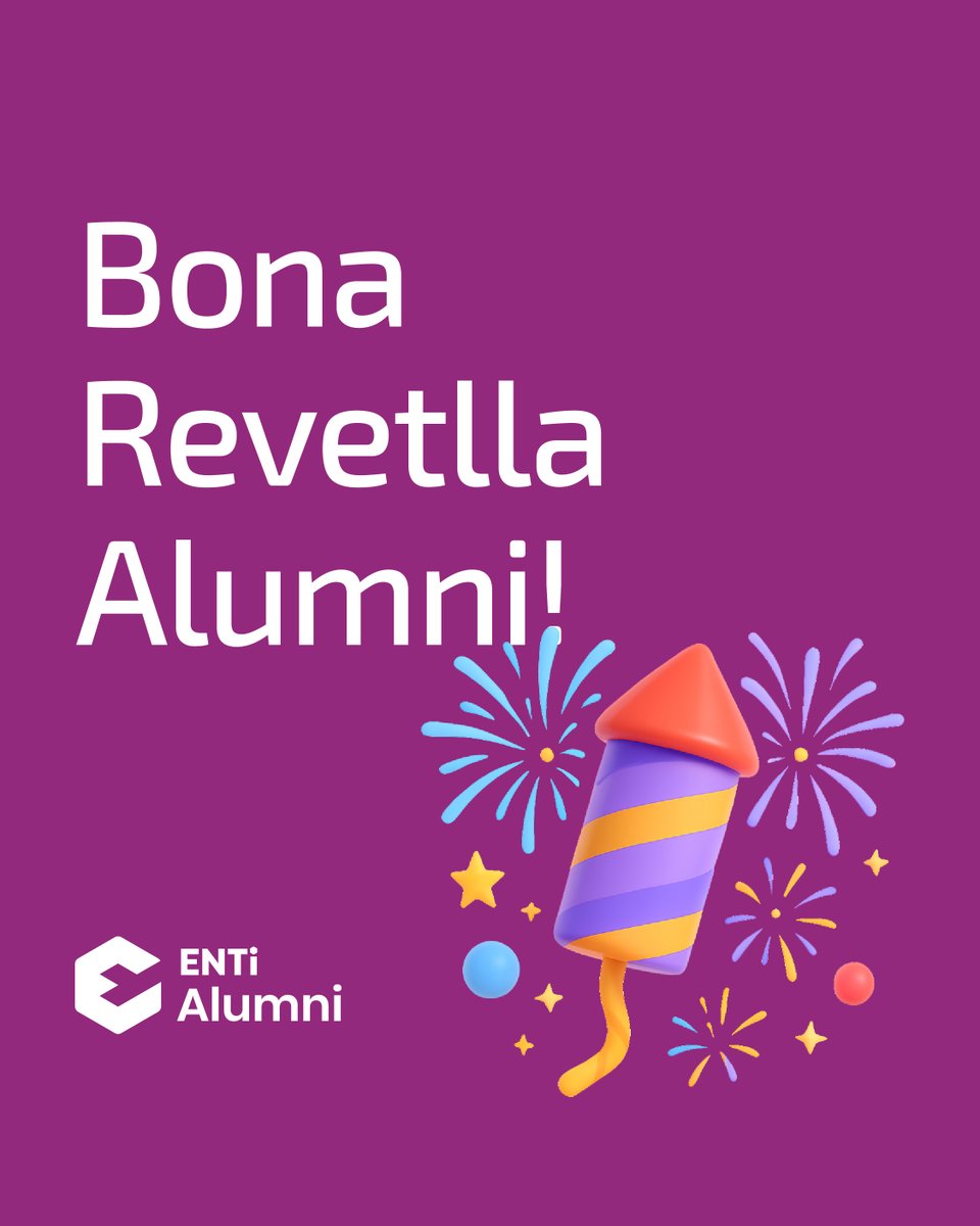 ENTIAlumni's tweet image. 🎆 Bona de Revetlla Alumni!

Des de l’ENTI Alumni us desitgem una bona revetlla i una nit plena de llum, música i bona companyia.

#ENTIAlumni #SantJoan #ENTI