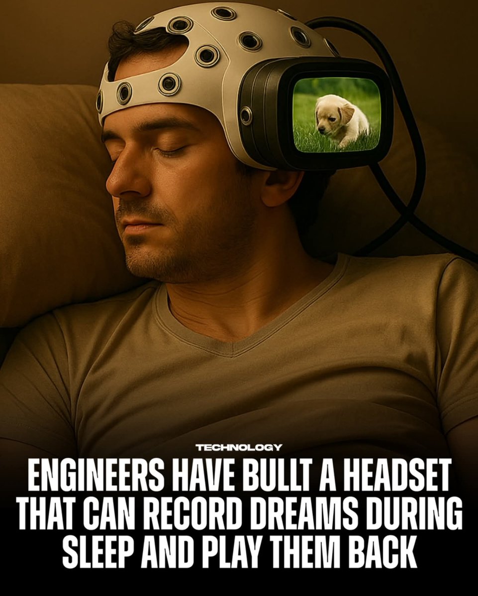 FirozL18701's tweet image. *ENGINEERS* are developing a *HEADSET* that can *RECORD DREAMS* during *SLEEP* and *PLAY THEM BACK* using *AI* and *BRAIN SIGNAL DECODING*. Though early, it's a step toward watching your own dreams after waking!
#DreamTech #SleepScience #NeuroTech #FutureOfDreams #AI…