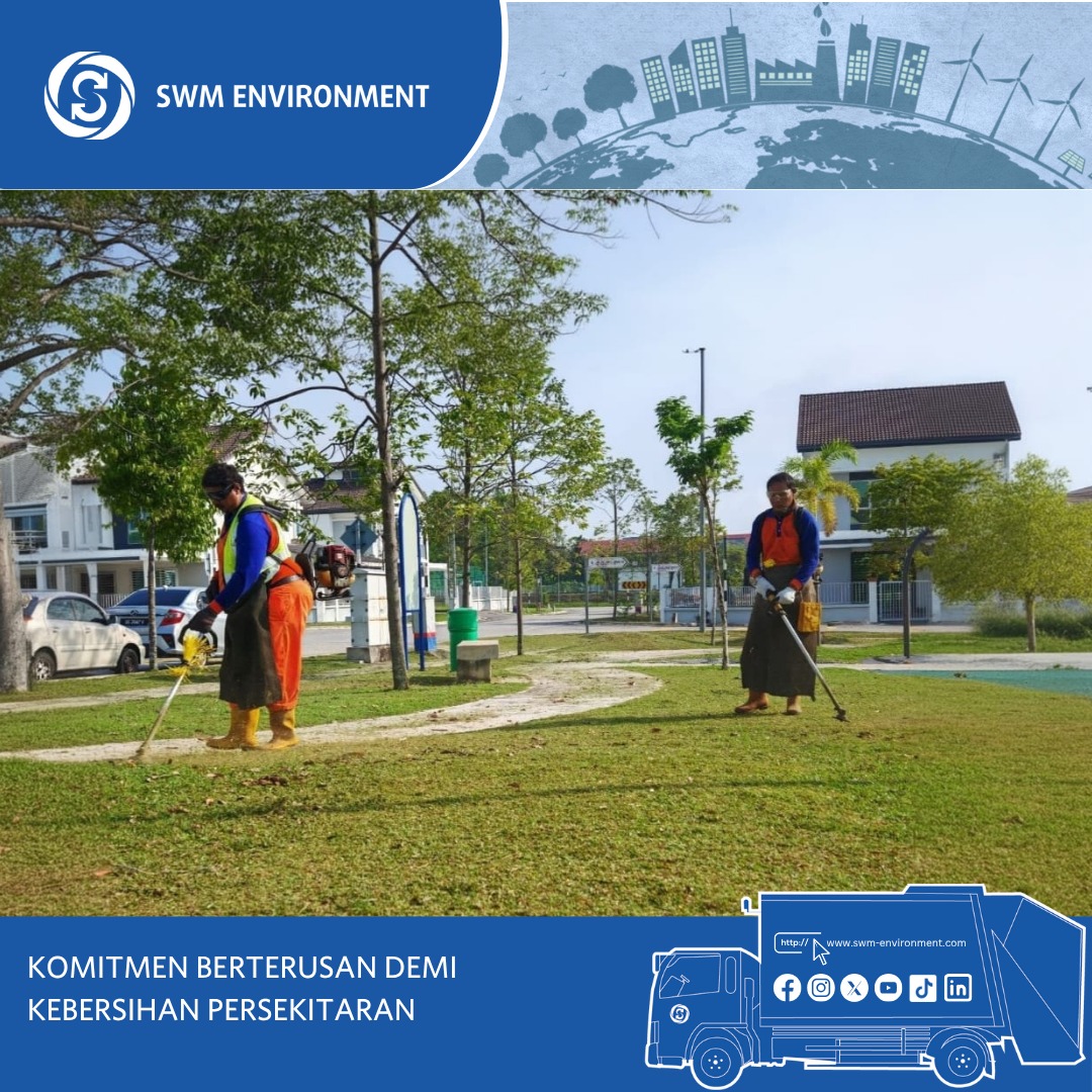 swmenvironment's tweet photo. SWM Environment terus komited memastikan kawasan perumahan kekal bersih dan selesa untuk komuniti setempat. Kerja-kerja pemotongan, sapuan rumput, kutipan sampah pukal dijalankan secara berkala oleh pasukan pembersihan. https://t.co/CXEJ7AGdnu