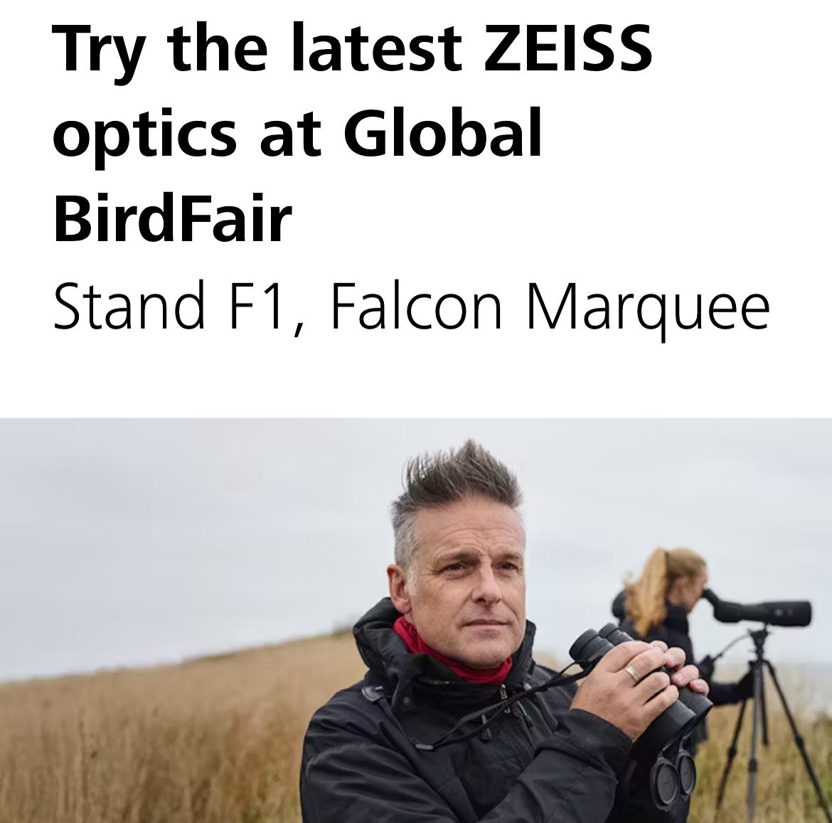 GlobalBirdfair's tweet image. 🔭There’s plenty to enjoy with @ZEISSBirding at Global Birdfair
📍F1 Falcon
👣 Nature walks & talks
🏆 Win binoculars
🧢 Free cap giveaway
With @bugboybaker & others
Zeiss Event Page
👉globalbirdfair.org/nature-walks-%…
💷Buy ZEISS optics at @vikingoptical
F2 Falcon & help @BirdLife_News