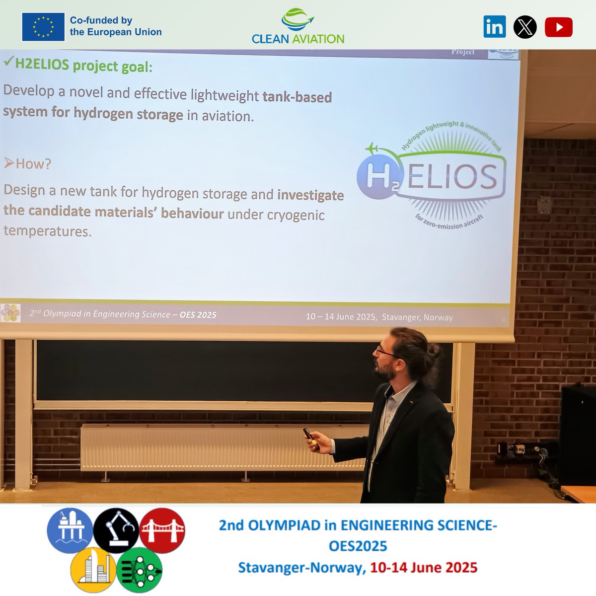 📍 Stavanger, Norway | #OES2025

Our team presented at the 2nd Olympiad in Engineering Science:

🧪“A numerical methodology for predicting damage in composite cryogenic hydrogen storage tanks”
by K. Fotopoulos &amp; G. Lampeas

A step forward in #HydrogenStorage simulation.