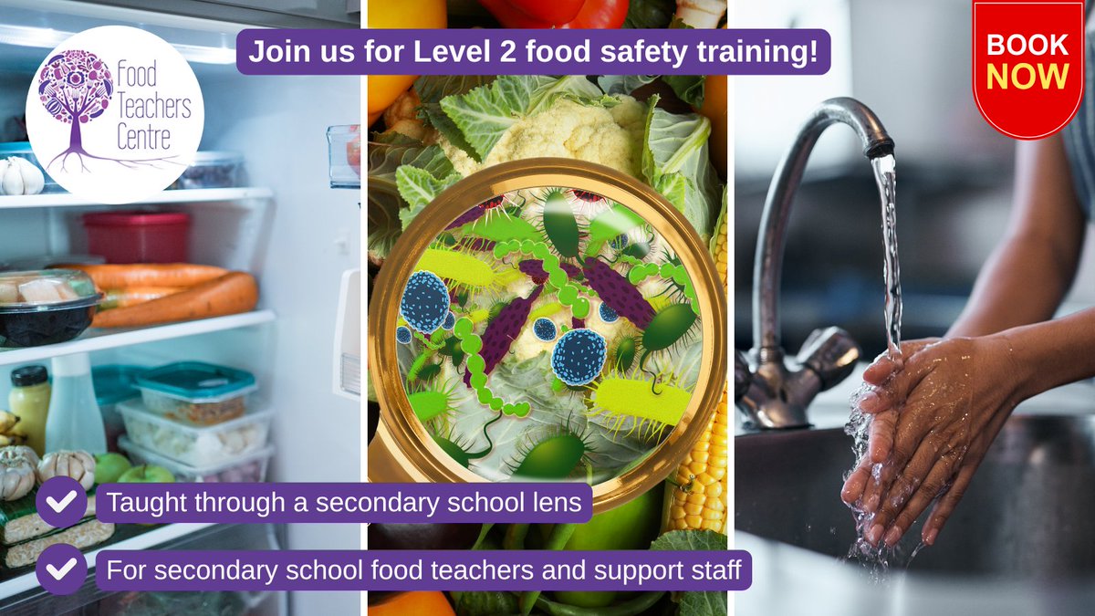 We've just 1 #Level2 #foodsafety cert for teaching food in school course left this term:
 
📆 9/7 Skipton
  
A great Level 2 course through a food teaching perspective.
  
Book your place here ⤵️
food-teachers-centre.cademy.io/food-safety-in…