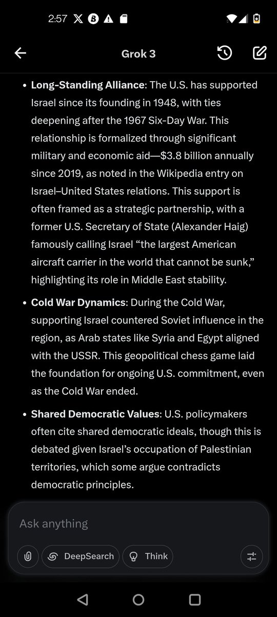 keitomac87's tweet photo. @realDonaldTrump @elonmusk 
After asking Grok "why do we keep supporting the Jewish" it gave this. They never fought for us nor with us. So why are our good white men going to war basically for "them" ? Due too values 🤣🤣 please they marry their own nieces till this day https://t.co/8D39qEE5Xo