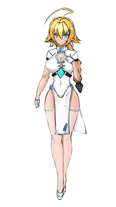 チャイナ風Esちゃんブラッシュアップしたので誰か描いてろください…(X3 _ )= 