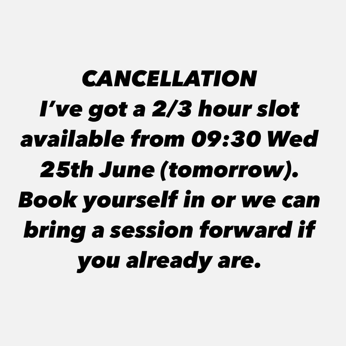 Get yourself booked in!