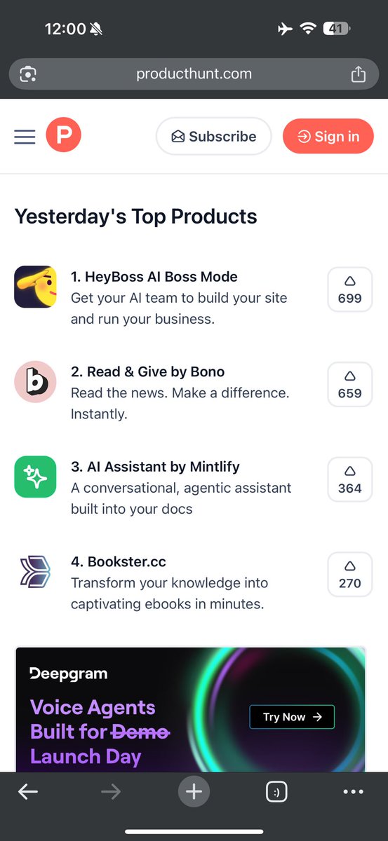 quxiaoyin's tweet image. No.1 in @ProductHunt  thank you all!