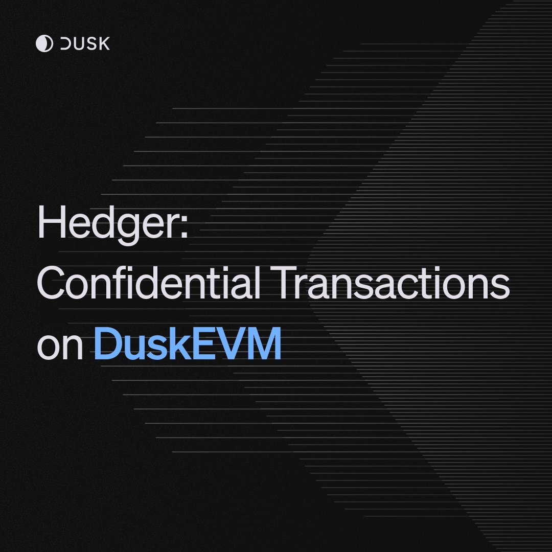 1/ Hedger, a first-of-its-kind privacy engine for regulated DeFi, built for DuskEVM.

Confidential transactions and compliance‑ready privacy for real‑world financial applications on-chain.

Let’s break down what makes it unique 🧵