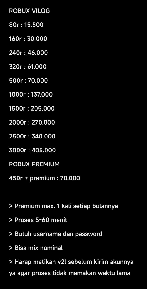 jual apprem dan robux, wa only! tweet media