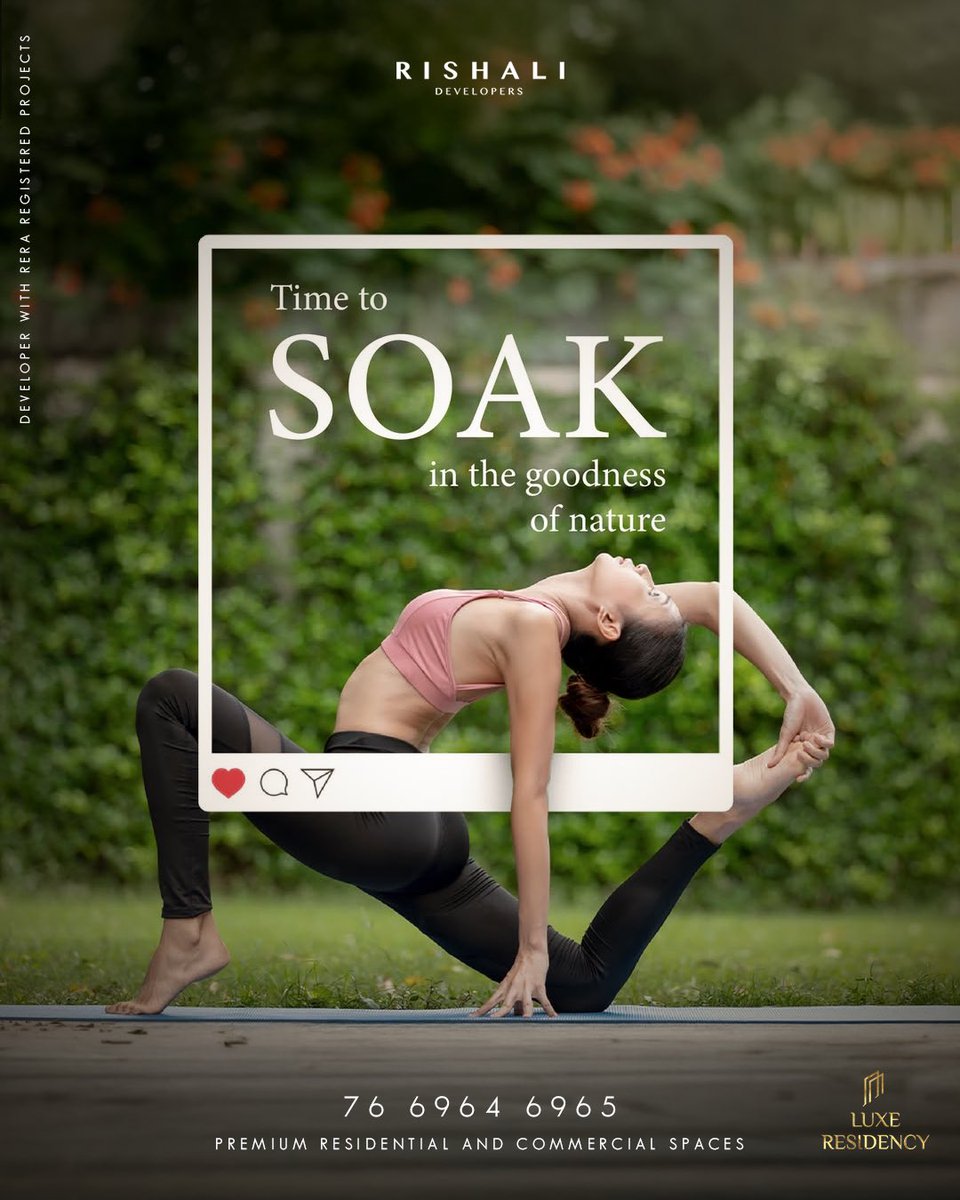 rishalidevelop's tweet photo. Time to reconnect. 🌿
Breathe deeply, stretch freely, and soak in the goodness of nature right from your own luxury space.

At Luxe Residency, wellness isn’t a retreat — it’s your everyday. ✨

📍 Premium Builder Floors | Nature-Focused Living | Gurgaon
📞 76 6964 6965 https://t.co/8No5pfIngp