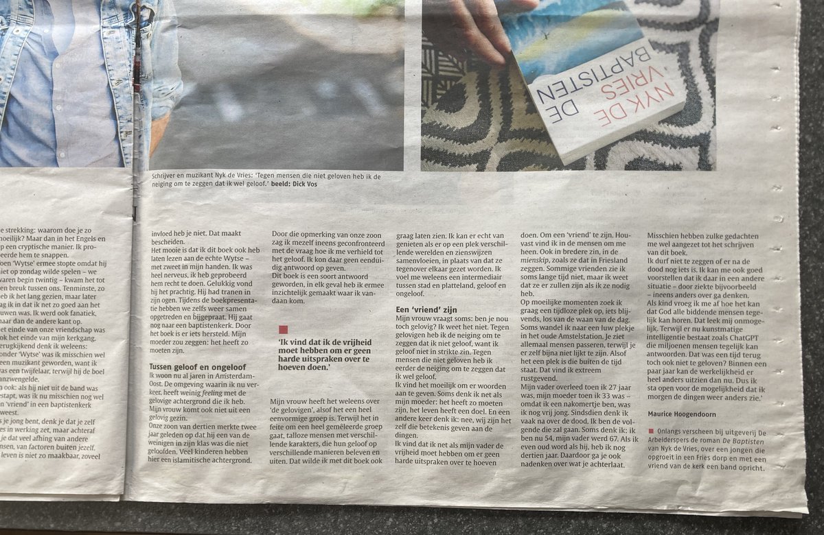 Nykdevries's tweet image. Een mooi uitgebreid interview in het Nederlands Dagblad over 'De Baptisten' van Maurice Hoogendoorn met foto's van Dick Vos. 'De Baptisten' is hier te bestellen:
libris.nl/singeluitgever…