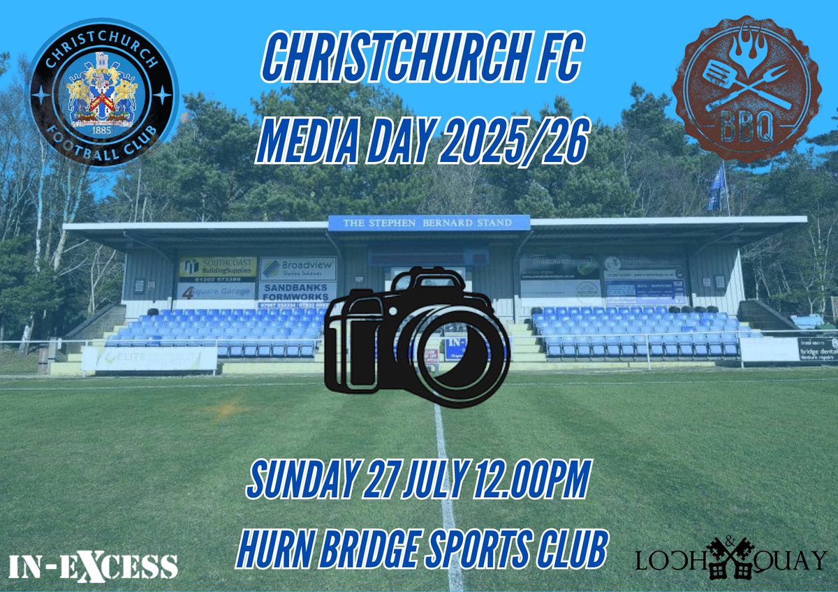Christchurch FC (@christchurchfc_) on Twitter photo *** SAVE THE DATE ***
Christchurch FC Media Day at <a href="/HurnBridgeSSC/">Hurn Bridge Sports Club</a>
Team Photo 📸 Player Photos 📸 Club Official Photos 📸
BBQ 🍖
Players, Club Officials and their Families are all welcome to attend 🫶
#UpTheChurch *** SAVE THE DATE ***
Christchurch FC Media Day at <a href="/HurnBridgeSSC/">Hurn Bridge Sports Club</a>
Team Photo 📸 Player Photos 📸 Club Official Photos 📸
BBQ 🍖
Players, Club Officials and their Families are all welcome to attend 🫶
#UpTheChurch