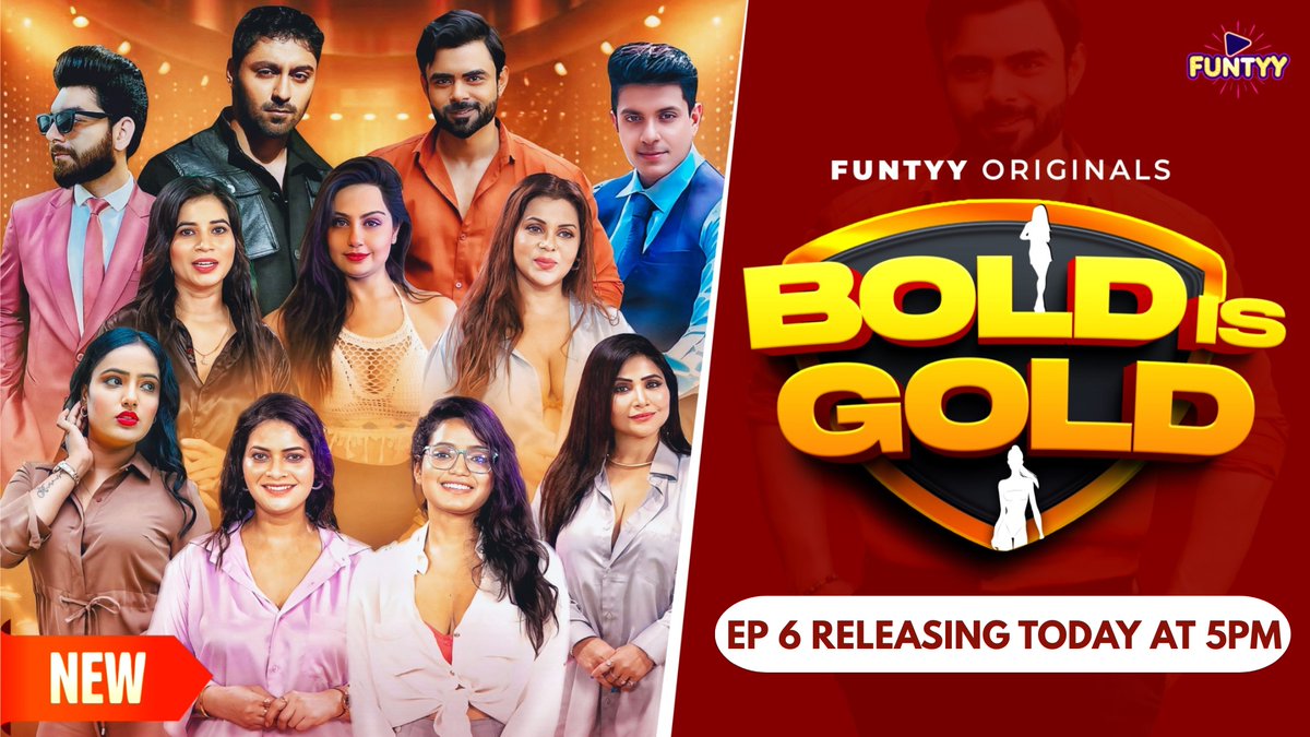 Funtyyapp's tweet photo. Episode 6 releasing today at 5 PM |Bold is Gold | Watch this Exclusive Show only on Funtyy  

Website: https://funtyy.comApp: Funtyy-Download from Playstore

#ott #Webseries #realityshows #movies #trendingmovies #trendingseries  #trending #music #dance #BigBoss #panchayatseason4 https://t.co/ci45sqK3BY