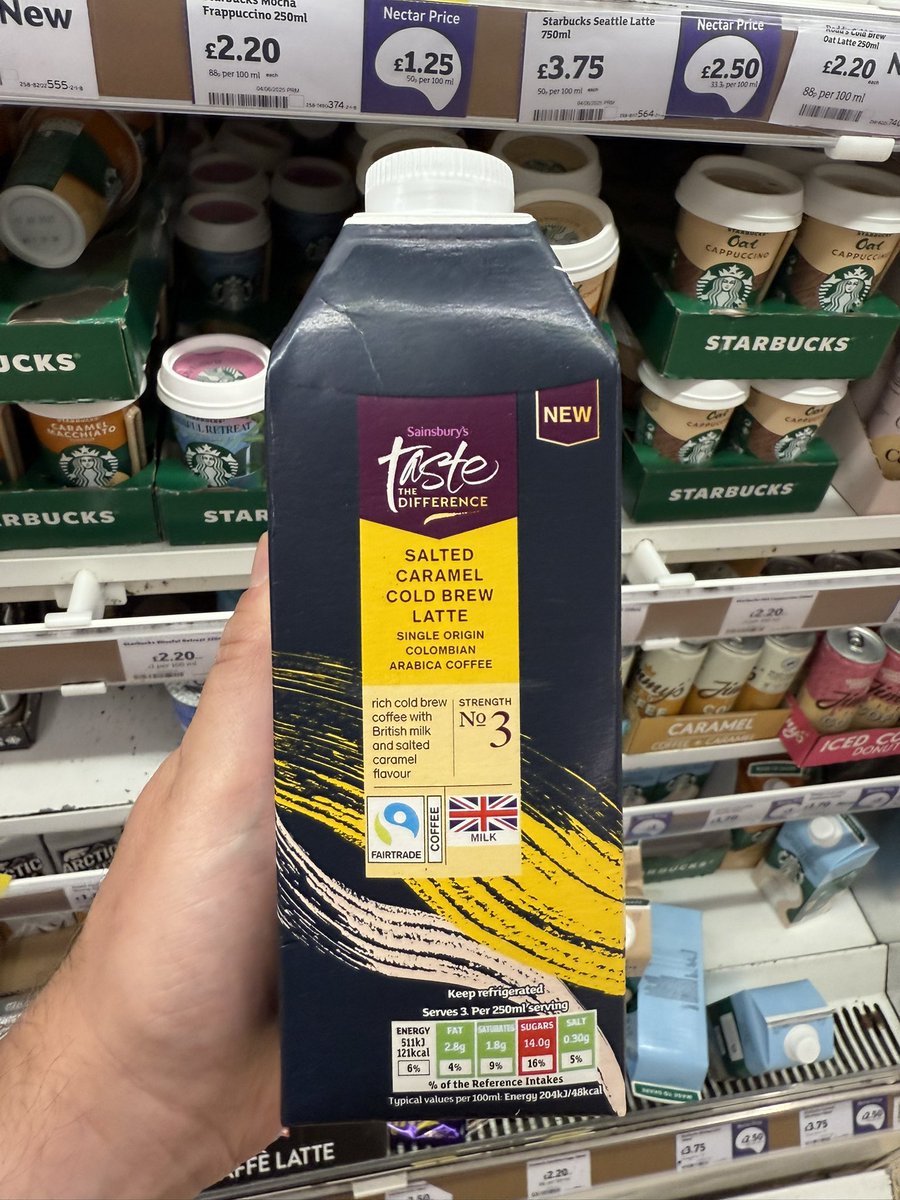 All_Things_New_'s tweet image. Cold Brew Latte! 👀 At Sainsbury’s @sainsburys #sainsburys #tastethedifference #coldbrew #coldbrewlatte #saltedcaramel #coffee #wellthisisnew