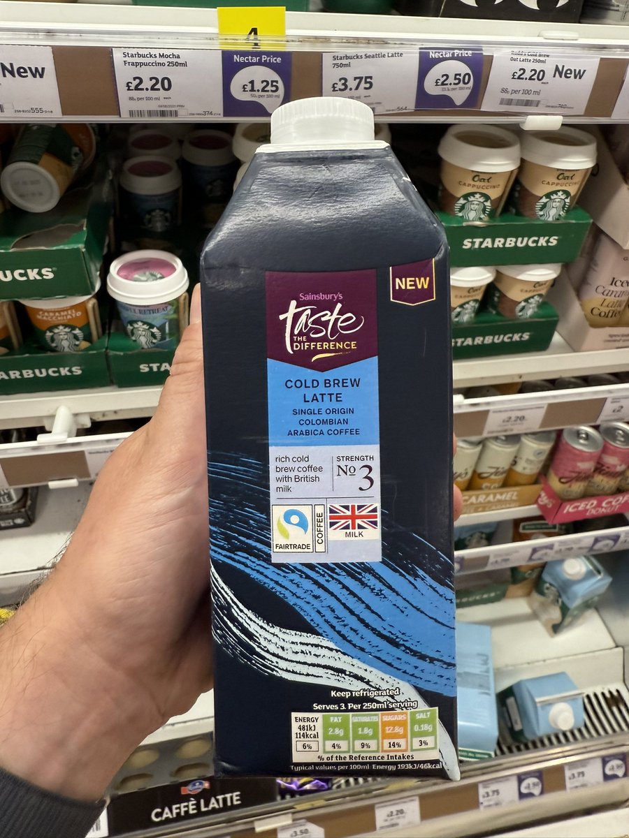 All_Things_New_'s tweet image. Cold Brew Latte! 👀 At Sainsbury’s @sainsburys #sainsburys #tastethedifference #coldbrew #coldbrewlatte #saltedcaramel #coffee #wellthisisnew