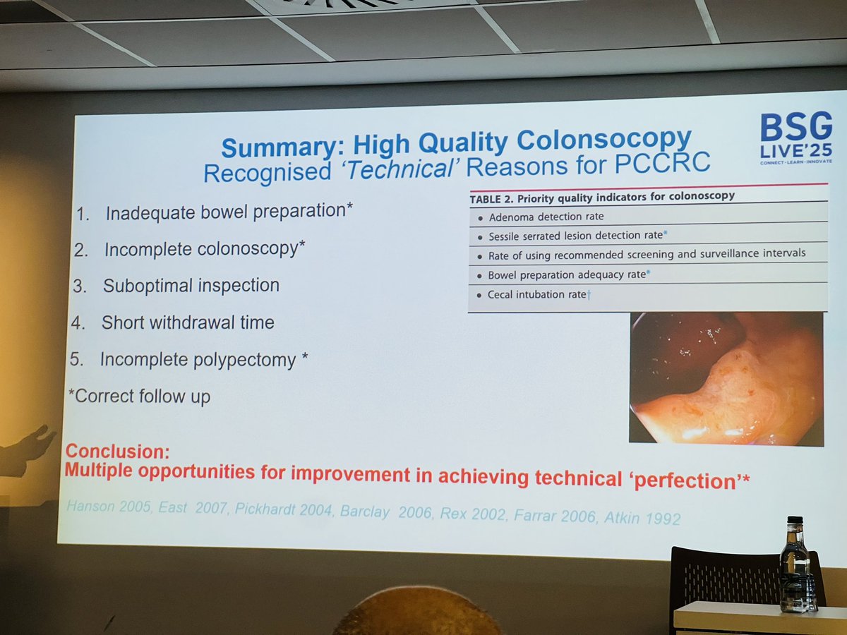 Nadeem Tehami (@helpatologist) on Twitter photo Fantastic start to D2 w/ joint <a href="/BritSocGastro/">BSG</a> & ๐จ๐ณGastro Society session #BSGLIVE25
Dr Thomas-Gibson kicked off w/a brilliant talk on high-quality colonoscopy indicators. 
Some great tips:
inflate, rotate & wait
focus on high-risk areas/individuals
aim for blue sky optics Fantastic start to D2 w/ joint <a href="/BritSocGastro/">BSG</a> & ๐จ๐ณGastro Society session #BSGLIVE25
Dr Thomas-Gibson kicked off w/a brilliant talk on high-quality colonoscopy indicators. 
Some great tips:
inflate, rotate & wait
focus on high-risk areas/individuals
aim for blue sky optics