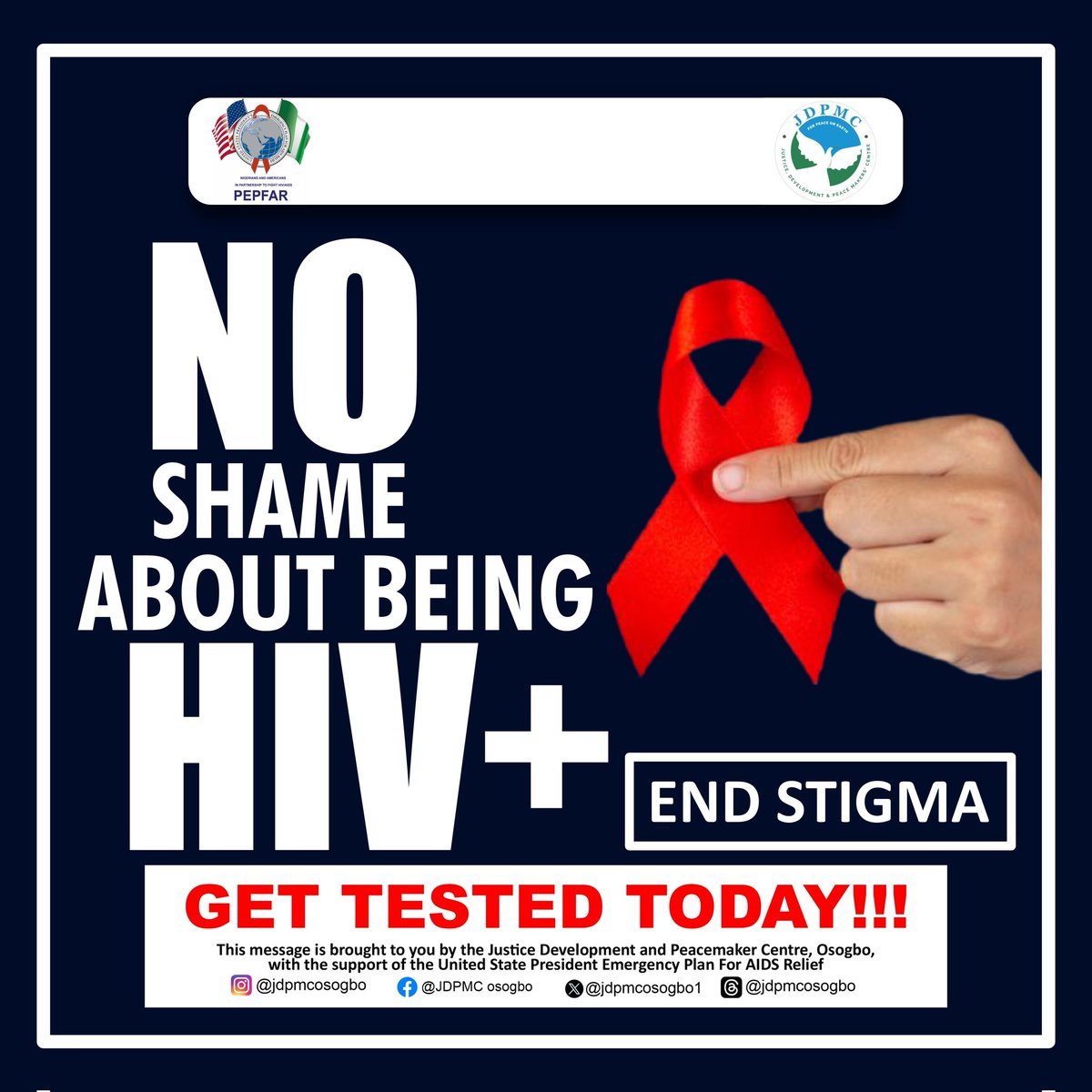 The message is clear,  HIV isn't a barrier. You are still human protected under the law by the law, whose rights are still valued and cherished , stay positive, and own it with pride🥰🥰🥰, you're not the nations problem . #GenZgettested <a href="/jdpmcosogbo1/">Justice Development and Peace Makers' Centre</a> <a href="/PEPFAR/">PEPFAR</a>